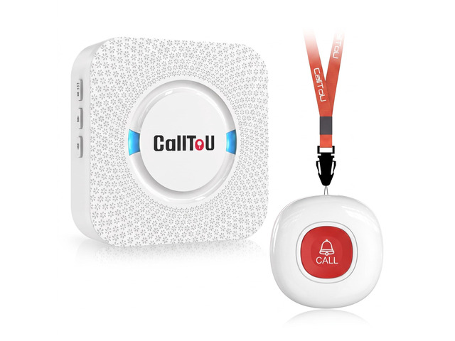 Wireless Caregiver Pager Call Button for Elderly at Home Nurse Alert System 500+ Feet for Seniors/Elderly/Patient/Disabled 1 Plugin Receiver 1...
