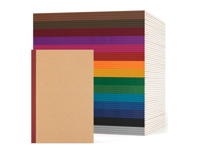 60 Pack Lined Notebook Journals Bulk, 8.3x 5.5Kraft Cover Lined Notebooks A5 Ruled Composition Notebook, Kraft Cover with Vintage Spines, 60 Pages...