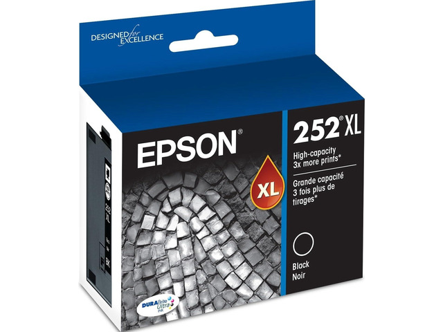 252XL Genuine High Capacity Black Ink Cartridge T252XL120 Works With WorkForce WF-3620 WF-3640 WF-7110 WF-7210 WF-7610 WF-7620 WF-7710 WF-7720...
