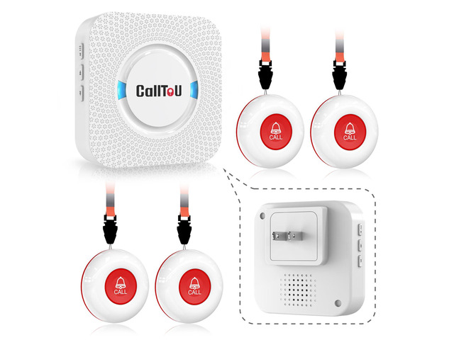 Caregiver Pager Wireless Call Button Smart Bell Nurse Alert System Easy Setup, Loud Whole-Home Alerts, Peace of Mind, Waterproof Call Button for...