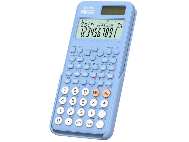 991MS 401 Functions 2-Line Display Desktop Calculator with Sliding Cover Scientific Calculator School Supplies Solar Battery Dual Power Kawaii for...