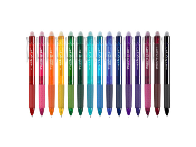 15 Colors Retractable Erasable Gel Pens Clicker, Fine Point(0.7), Make Mistakes Disappear, Premium Comfort Grip for Drawing Writing Planner and...