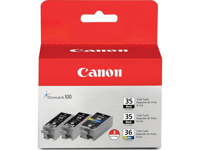 PGI-35/CLI-36 2 Genuine Black and Color Value Pack Compatible to iP100, iP110, TR150 and TR160 Printers