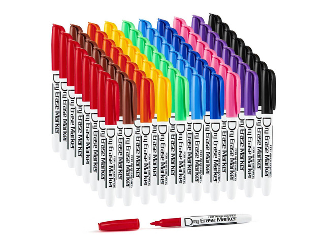 Bulk Dry Erase Markers, Fine Tip, 80 Count, Assorted Colors Low Odor Dry Erase Pens for Whiteboards, Glass, Dry Erase Calendars, Office, School,...
