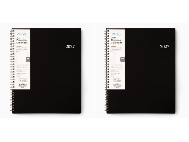 2027 Weekly and Monthly Planner Calendar, Includes January 2027 - December 2027, 8.5' x 11', Flexible Cover, Wirebound, Laminated Tabs, Storage...