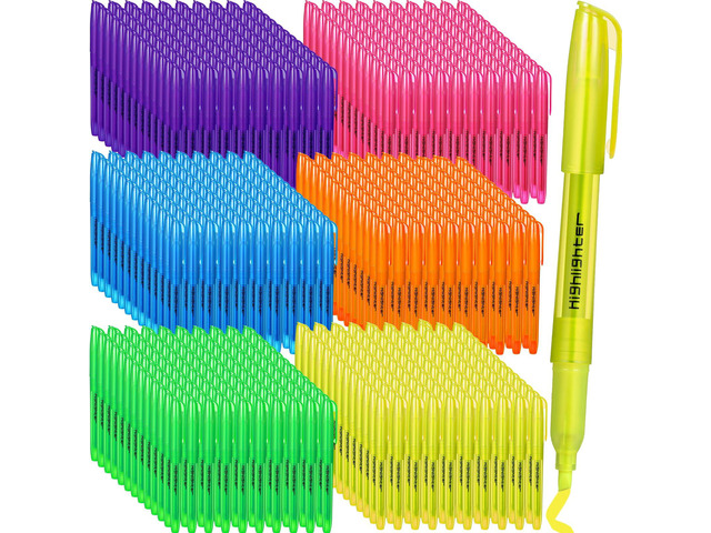 480 Pcs Highlighters Bulk 6 Assorted Colors Chisel Tip Markers No Bleed Quick Dry for Teachers Students, Yellow Pink Blue Orange Green Purple Bulk,...