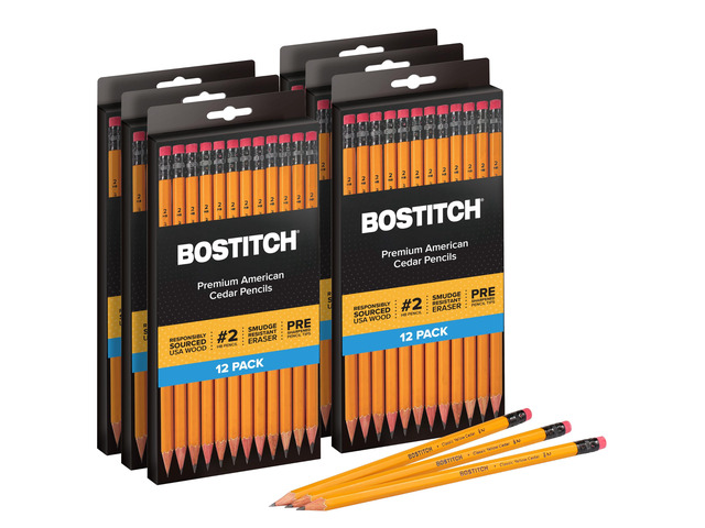 Office Premium #2 Pencils, American Cedar Wood, Pre-Sharpened, HB Graphite, 72-Pack