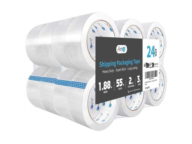 24 Rolls Carton Sealing Tape Heavy Duty, 1.88' x 55 yds, 2 mil Thick 2.2 mil Thick, Carton Sealing, Strong Adhesive Tape for Shipping Moving Boxes,...