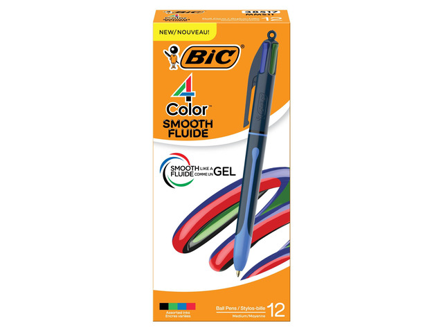 Gel Pen, 1.0 mm Point, Assorted Ink, 12-Count Smooth Ink for Effortless Writing, Colorful Round Barrel, Pocket Clip, 4-color Series