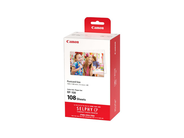 RP-108 Color Ink/Paper Set, Compatible with SELPHY CP910/CP820/CP1200/CP1300