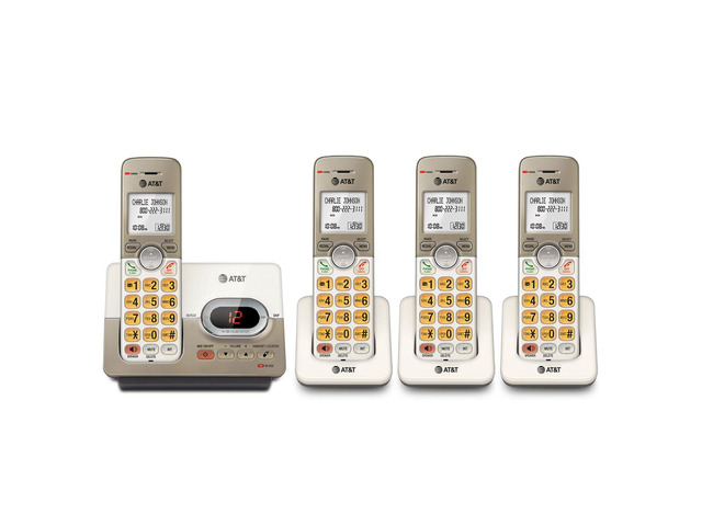 EL52413 4-Handset Cordless Phone, Light Champagne Digital Answering System, Extra-Large Backlit Keys, Caller ID/Call Waiting, DECT 6.0, Speakerphone