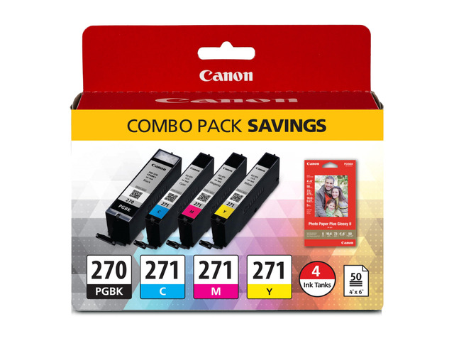 PGI-270/CLI-271 Genuine Photo Paper Combo Pack, Compatible with MG6820, MG6821, MG6822, MG5720, MG5721, MG5722, MG7720, TS5020, TS6020, TS8020, and...