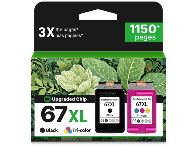 67XL Ink Cartridge for HP 67 XL Black Color Replacement to 4200 2852e 2855e Works for HP67 HP67XL 4100 2827e 2734e 2700 4155e 4255e 2755e 4227e...