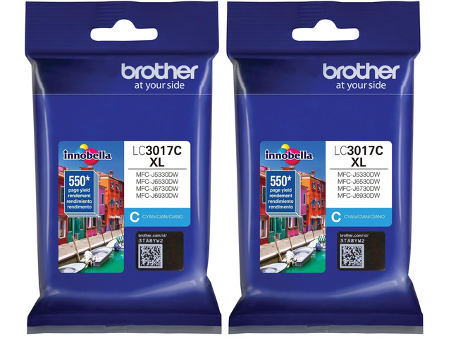 LC3017C High Yield Cyan Ink Cartridge, 1 Size (Pack of 2)