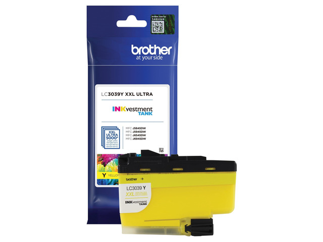 Genuine LC3039Y, Single Pack Ultra High-Yield Yellow INKvestment Tank Ink Cartridge, Page Yield Up to 5,000 Pages, LC3039, Amazon Dash...