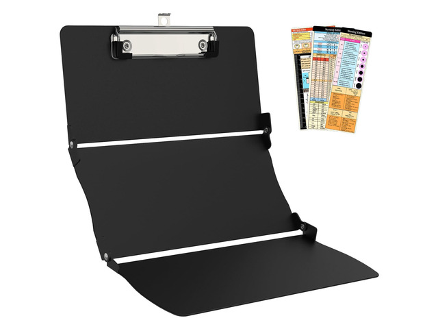 Nursing Clipboard Foldable DIY Edition Medical Cheat Sheets Aluminum 3 Layers Foldable Clipboards Pocket Size Profile Clip Nurse Clipboards Notepad...