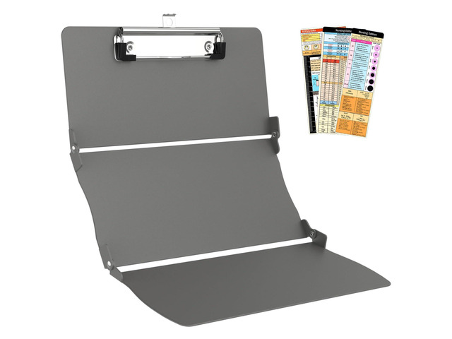 Nursing Clipboard Foldable DIY Edition Medical Cheat Sheets Aluminum 3 Layers Foldable Clipboards Pocket Size Profile Clip Nurse Clipboards Notepad...