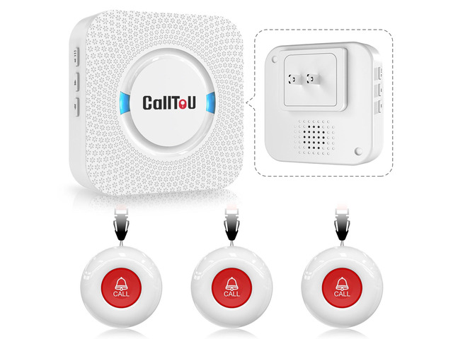 Caregiver Pager Wireless Call Button Nurse Alert System 500+ Feet Easy Setup, Loud Whole-Home Alerts, Peace of Mind, Waterproof Call Button for...