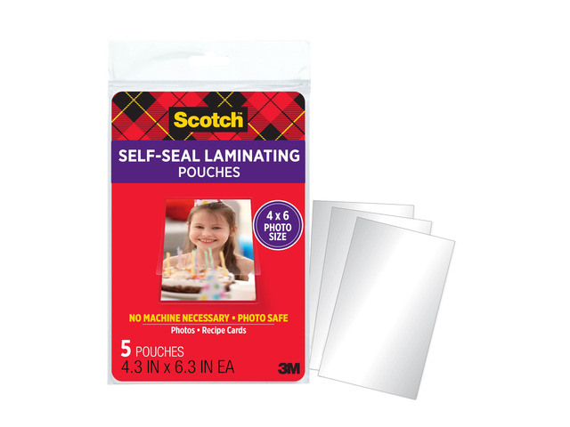 Self-Sealing Laminating Pouches, 4 x 6 Inches, 30 Pouches (6 Packs of 5) Gloss Finish, Photo Safe, No Machine Needed (Cold Laminating Sheets)