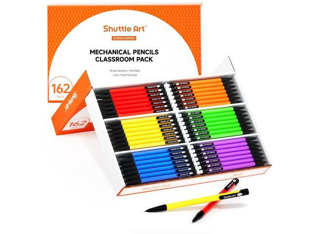 Mechanical Pencils, 162 Pack Bulk Mechanical Pencils 0.7mm Medium Point, HB #2 Lead Pencils, Assorted Barrels, Office School Supplies
