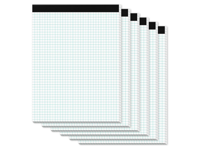 6 Pack Graph Paper Pads 8.5 x 11, 4x4 Blue Quad Grid Paper Pad 8.5 x 11 White Quadrille Pad 8-1/2' x 11', Easy Tears Off, Grid Notebook 8.5 x 11,...