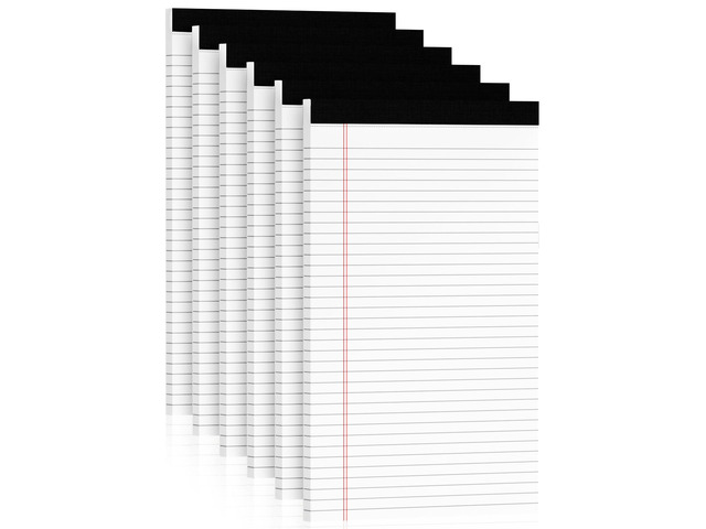 White Legal Pads 8.5x14, 6 Pack Wide Ruled Legal Notepads, White Note Pads 8.5 x 14 Writing Pads, Notebook Paper 8.5x14, Lined Tablets Notebook...