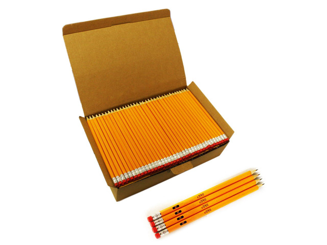 #2 HB Pencils, 360 Count Pre-Sharpened Bulk Pencil,with Top Erasers, Yellow Wood-Cased, For Classroom, Scorekeeping, Church Pews & Back to School