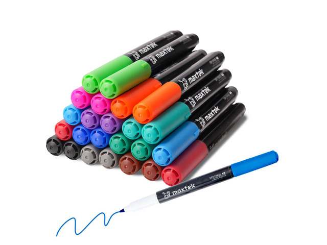Dry Erase Markers, Ultra Fine Tip, 12 Colors, 24 Count Low Odor, 0.7mm Fine Point, For Planning Whiteboard, Calendar Boards