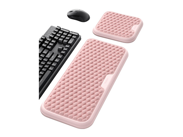 Extra Large Wide Wrist Rest Set for Keyboard and Mouse, Computer Ergonomic Wrist Support, Arm Elbow Pad Mouse Rest, Typing Pain Relief Soft Memory...