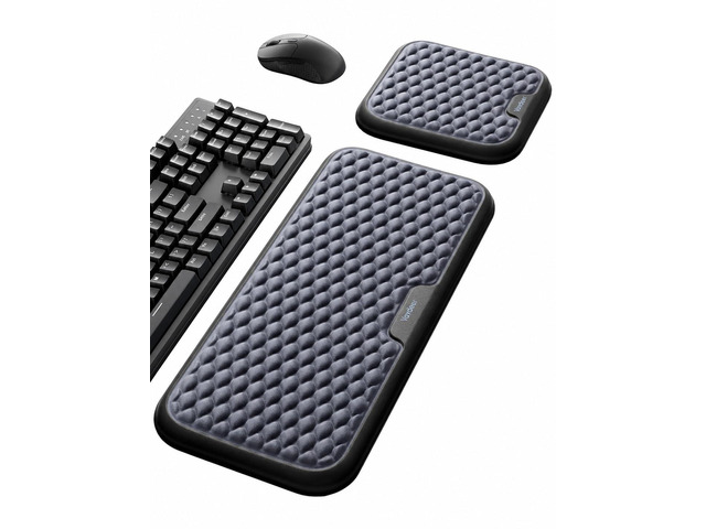 Extra Large Wrist Rest Set for Keyboard and Mouse, Computer Ergonomic Wrist Support, Armrest Elbow Pad Mouse Rest, Typing Pain Relief Soft Memory...