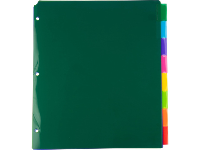 Poly Dividers, 8-Tab, Assorted Colors, 6 Packs (375032922A)