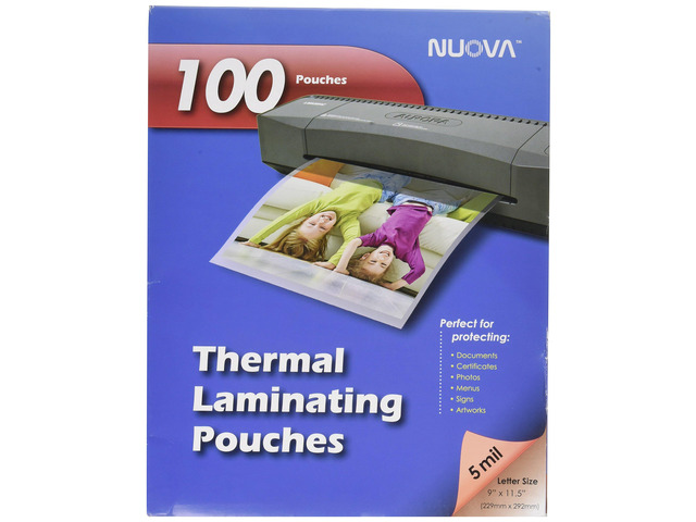 Nuova 100-Pack, 5 Mil Thermal Laminating Pouches 9 x 11.5 Inches, Letter Size, LP105H