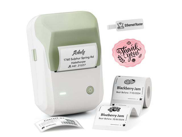 B1 Label Maker Machine with Tape, 2Inch Thermal Label Printer Portable, Bluetooth, Multiple Templates App, for Home, School, Office, Small...