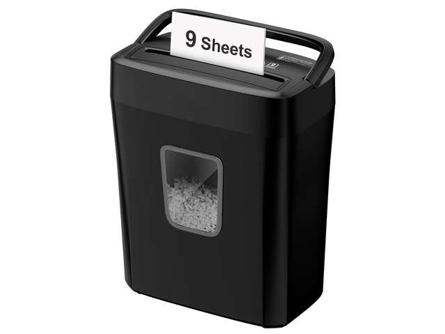 9-Sheet Crosscut Paper Shredder for Home, P-4 Security Level Shreds Credit Card, Mail, Staple & Clip, Document Shredder, 4.2 Gal Wastebasket, Small...