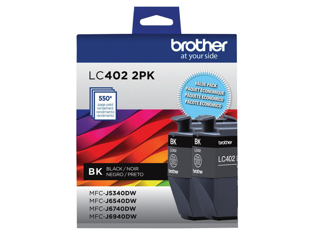 Genuine LC402 2PK 2-Pack of Standard Yield Black Ink Cartridges