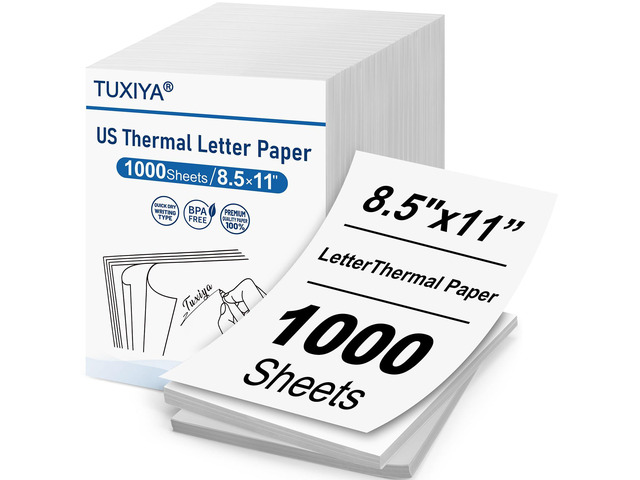 1000 Sheets Thermal Printer Paper 8.5 x 11 Inch BPA free Advanced Thermal Printing US Letter Size Thermal Paper Compatible Most Portable Printers