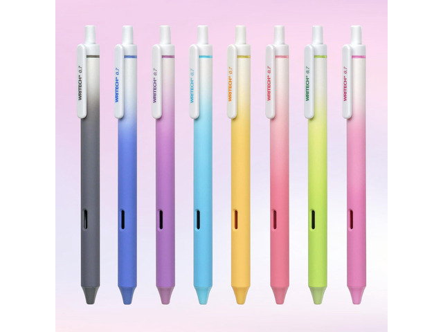 Fine Point Gel Pens: 8ct Multi Colored 0.7mm Medium Point Retractable Assorted Color Ink Pen Smooth Writing for Journaling Coloring Gradient Barrel...