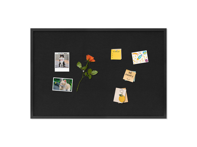 Cork Board with Linen Black,Bulletin Board 36'x24' Corkboards for Office Home School Message Board or Vision Board Decoration