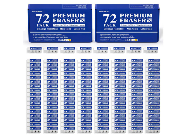 Erasers, 144 Pack Premium Eraser Bulk, White Erasers Classroom Set for Kids Teachers as School and Office Supplies