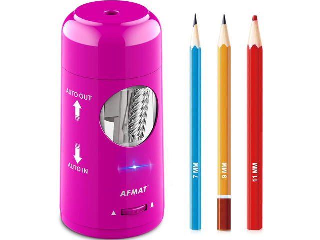 Electric Pencil Sharpener, Rechargeable Fully Automatic Pencil Sharpener for Jumbo & Colored Pencils (7-11.5mm), Auto in/Out, Hands-Free, Portable...