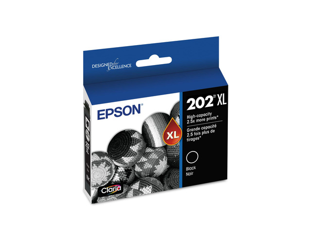 202XL Genuine High Capacity Black Ink Cartridge T202XL120 Works With WorkForce WF-2860 and Expression XP-5100 Inkjet Printers