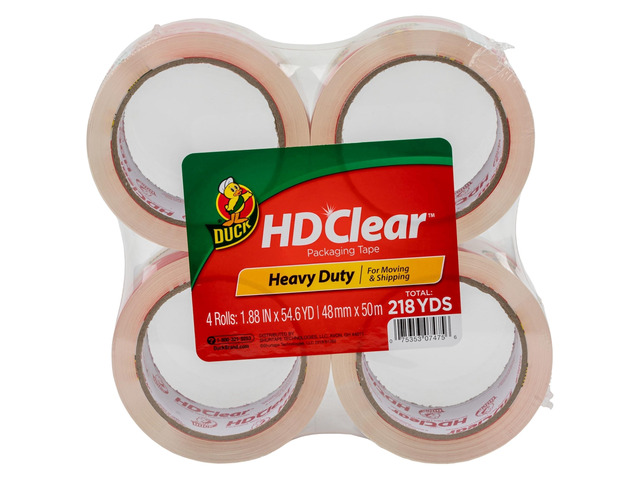 HD Clear Packing Tape Refills - 4 Rolls of Heavy Duty Shipping and Moving Packing Tape - Clear Strong Packaging Tape for Boxes, Packing and Moving...