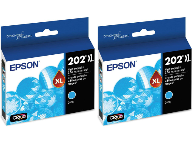 T202 Claria -Ink High Capacity Cyan -Cartridge (T202XL220-S) for Select Expression and Workforce Printers (Pack of 2)