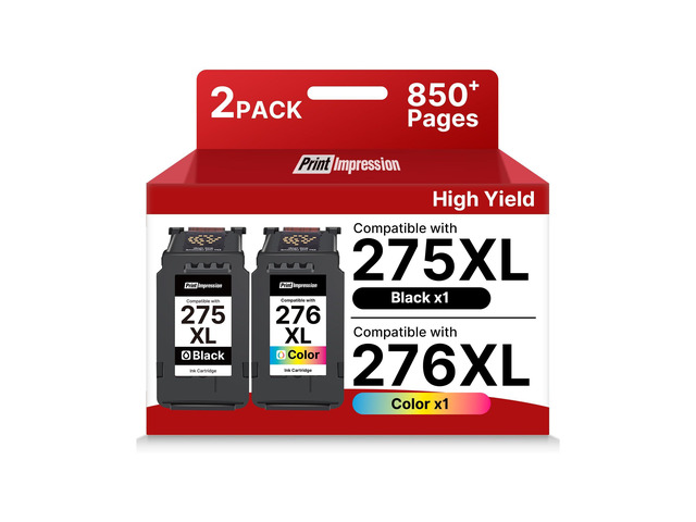 PG-275XL/CL-276XL Ink Cartridge Combo Pack Replacement(2 Pack) for Canon 275 and 276 Ink Cartridges for TR4722 TS3720 TS3722 TR4700 TR4720 TS3700...