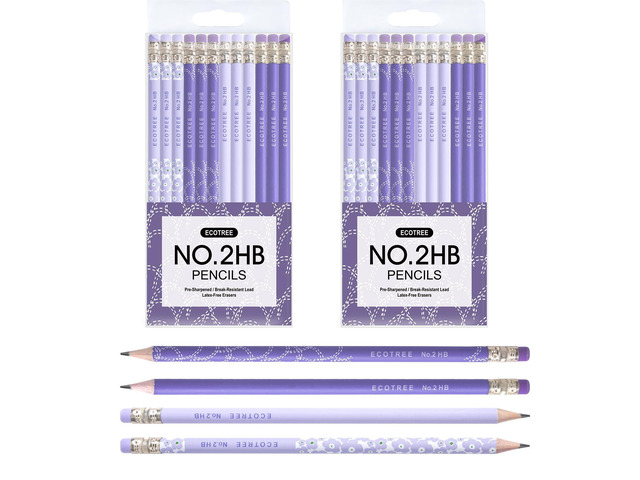 Pre-Sharpened #2 Pastel Pencils, Back to School Supplies, 24 Count Graphite Number 2 Pencils for Kids Students, Latex-Free Eraser, Smooth Writing,...