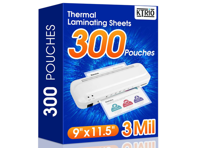 300 Pack Laminating Sheets 3 Mil, Hold 8.5 x 11 inch Documents, Menus Actual 9 x 11.5 Thermal Laminating Pouches, Clear Laminate Sheets for...