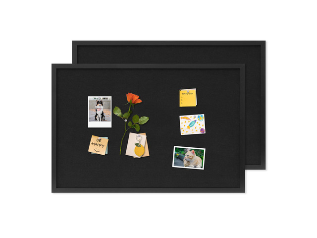 Cork Board with Linen Black 2Pack,Bulletin Board 30'x20' Corkboards for Office Home School Message Board or Vision Board Decoration