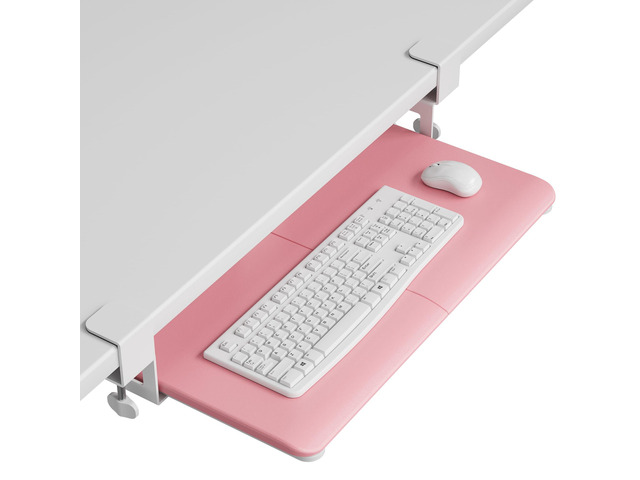 Under Desk Keyboard Tray, Pull-Out Keyboard & Mouse Platform C-Clamp Mount, Space-Saving Ergonomic Slide-Out Drawer, 31.3 in Including Clamps, 25.6...
