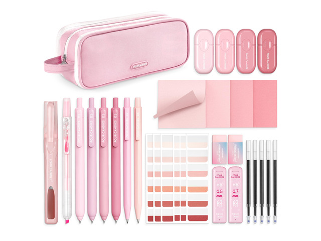 Cute Aesthetic Pink School Supplies Kit for Girls College Supplies and Nursing Essentials Pens, Highlighters, Mechanical Pencils, Sticky Notes for...