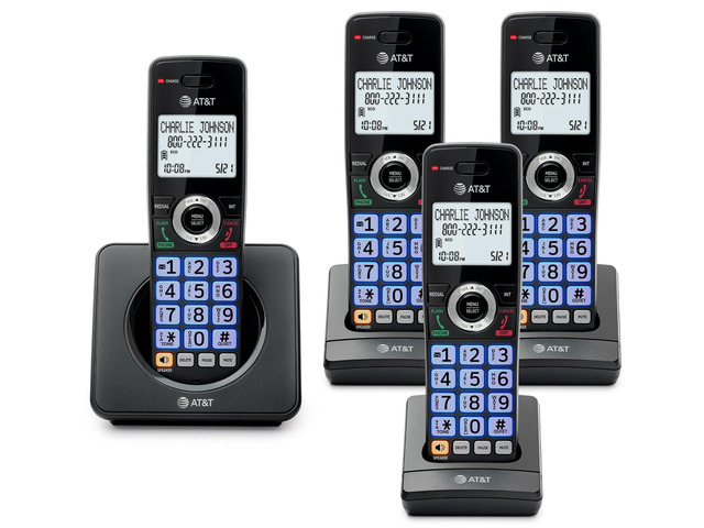 4-Handsets Landline Home Phone with Call Blocker, Caller ID/Call Waiting, Full-Duplex Handset Speakerphone, Backlit Keypad & Display, Rechargeable...